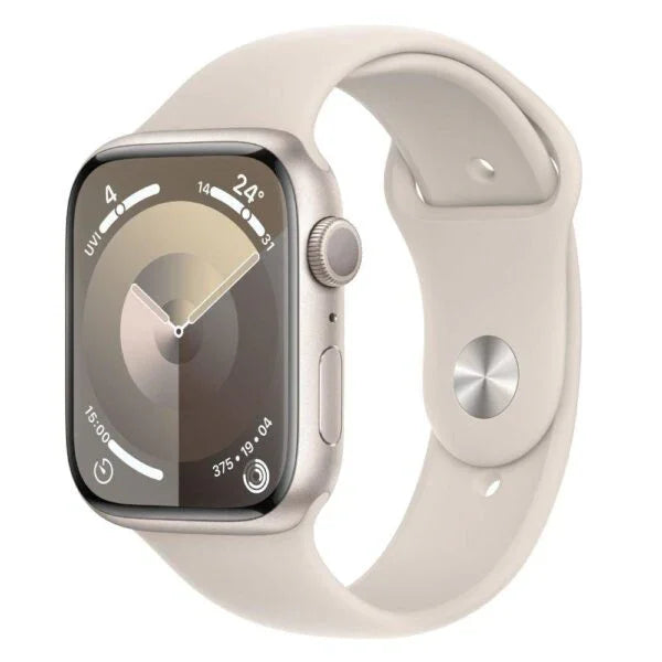 Apple Watch Series 9 GPS + Cellular 45mm Starlight Aluminium Case with Starlight Sport Band – Regular - Tashqila Apple Watch Series 9 GPS + Cellular 45mm Starlight Aluminium Case with Starlight Sport Band – Regular - Tashqila